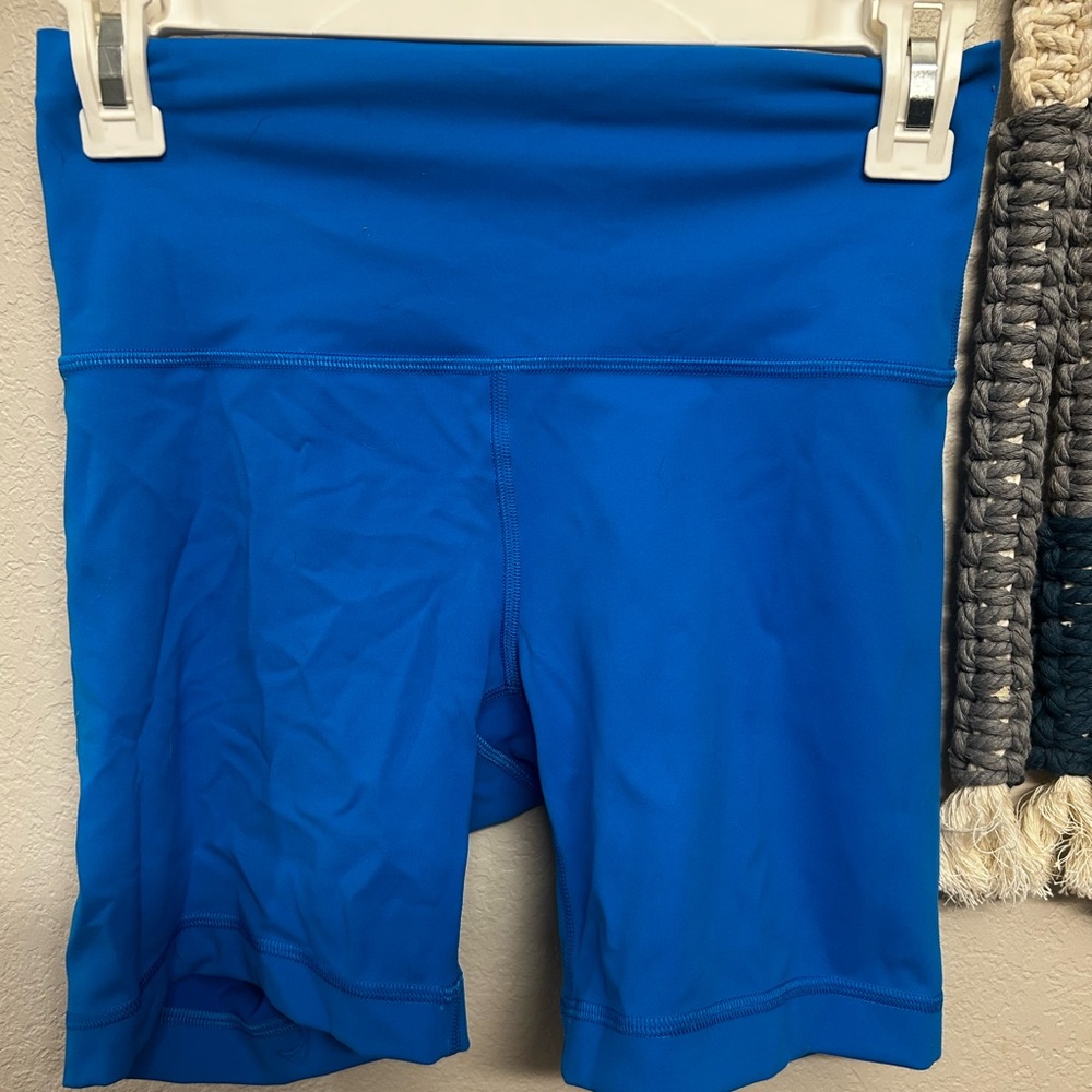 Lululemon Athletica Vibrant Blue Bike Shorts, Size 6